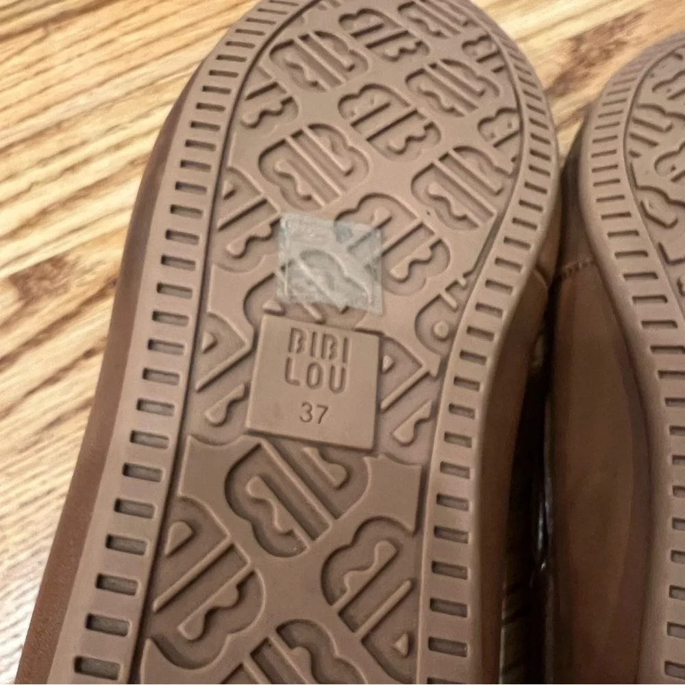 Anthropologie Bibilou Bibi Lou Leather Boat Shoes Brown Cognac Women’s EU 37 6.5